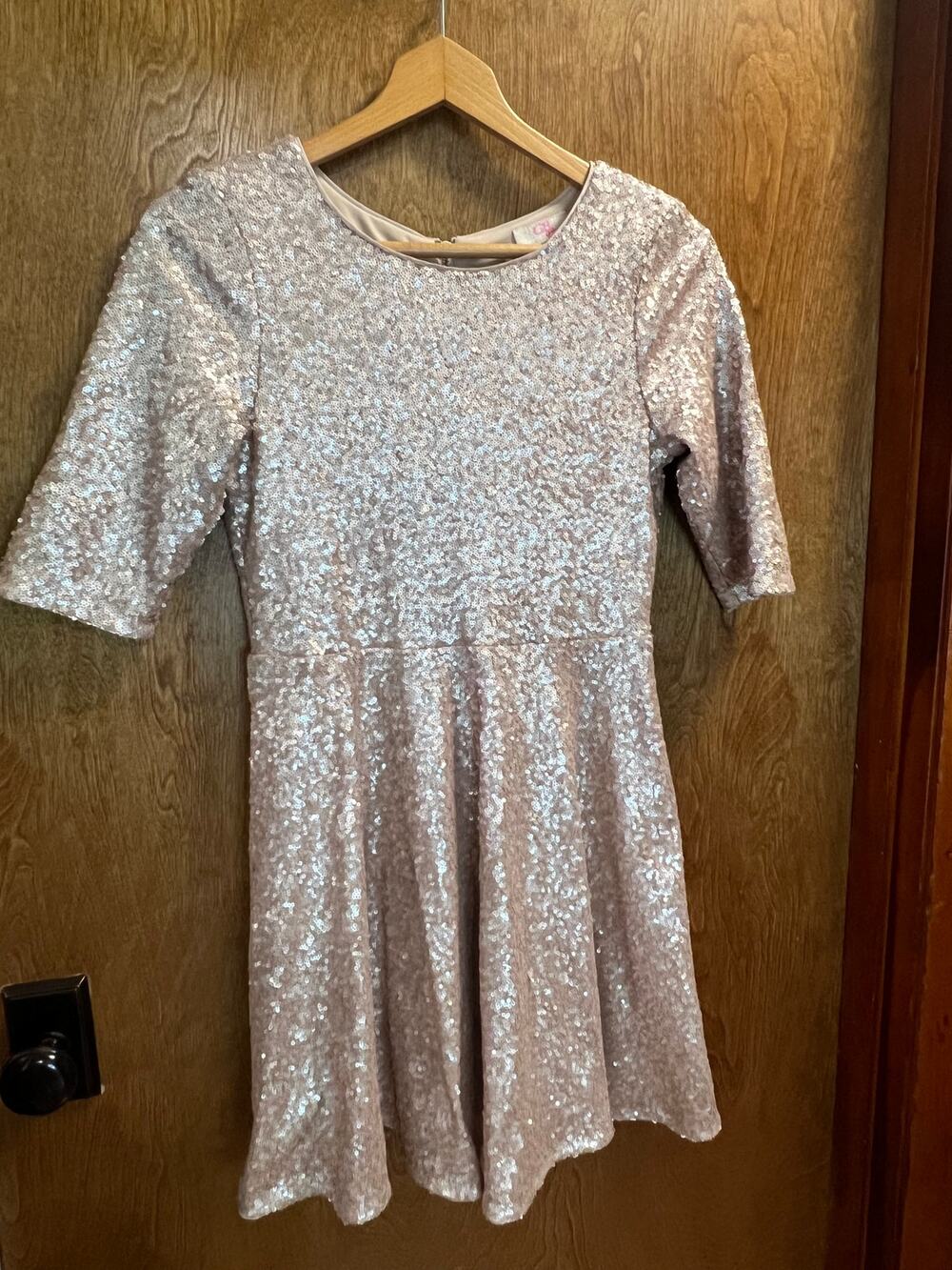 GB Girls Rose Gold Sequined Party Dress sze 16